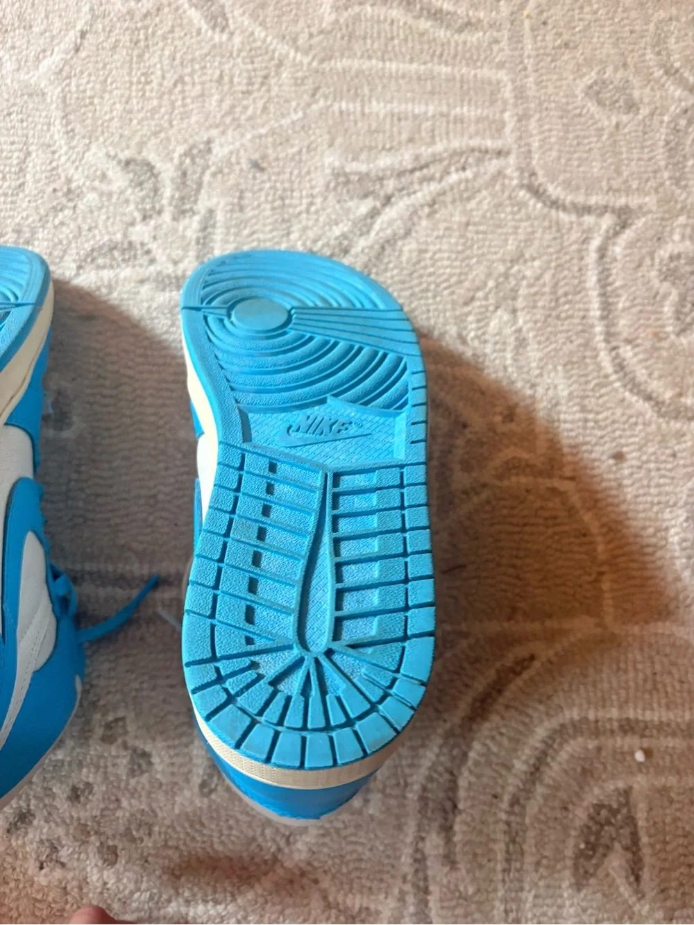 Jordan High-Top Sneakers in Bright Blue and White
